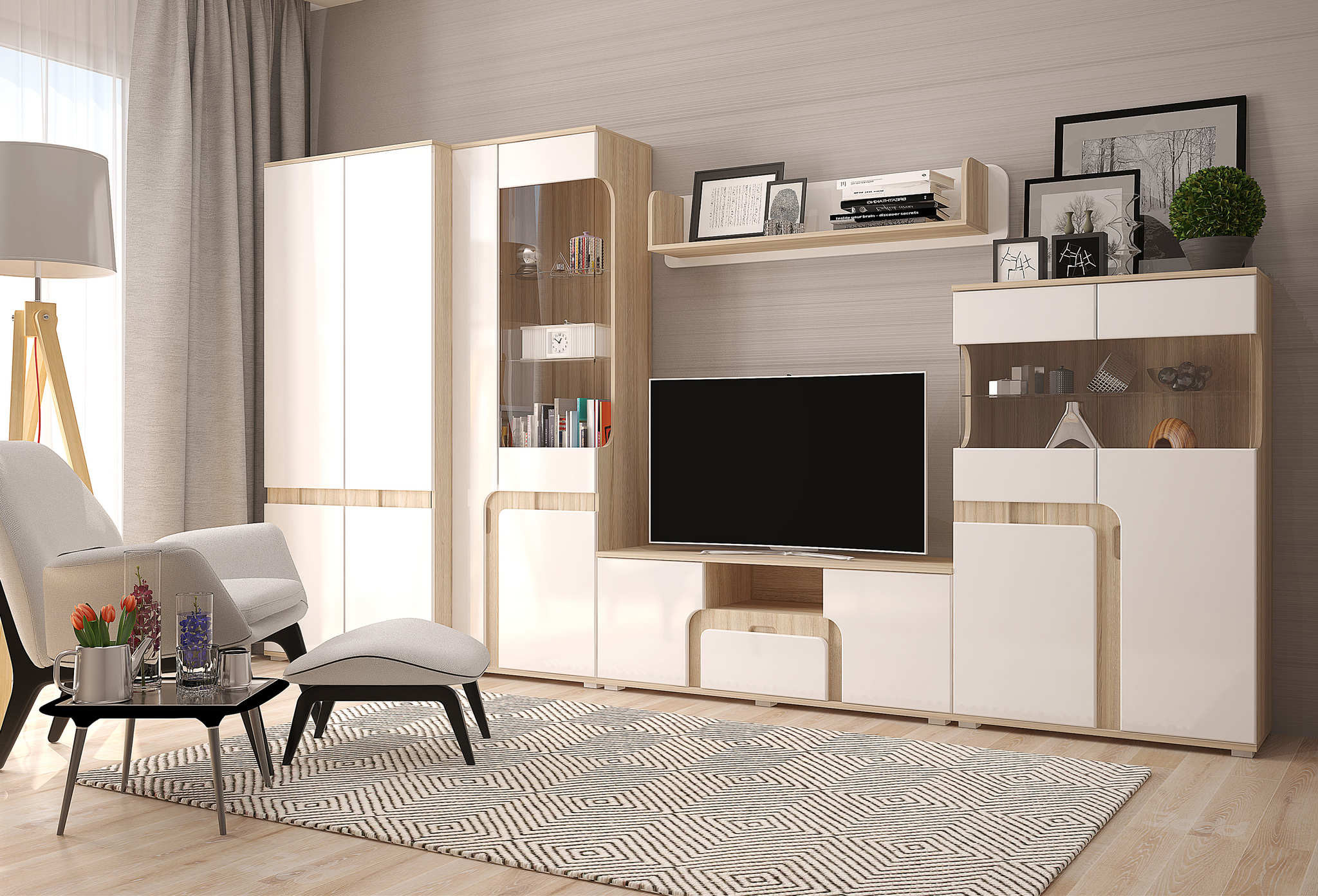 Гостиная Марсель (Ш-2600 х В-1850 х Г-360 мм)Разные Цвета