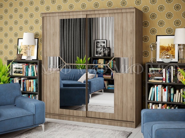 Шкаф-Купе Элвис (Ш-1500/1700/2000×В-2200хГ-650 мм)/Разные Цвета