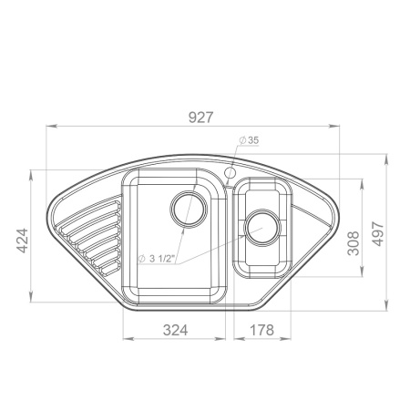 Мойка QUARZ 14, серый