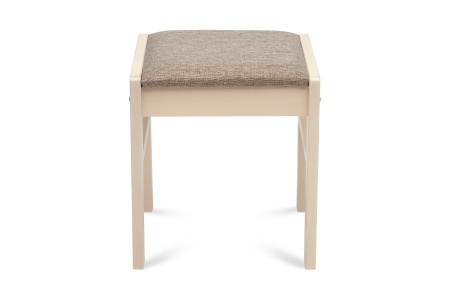 Табурет Модерн с мягкой крышкой выбеленная береза / темно-бежевый