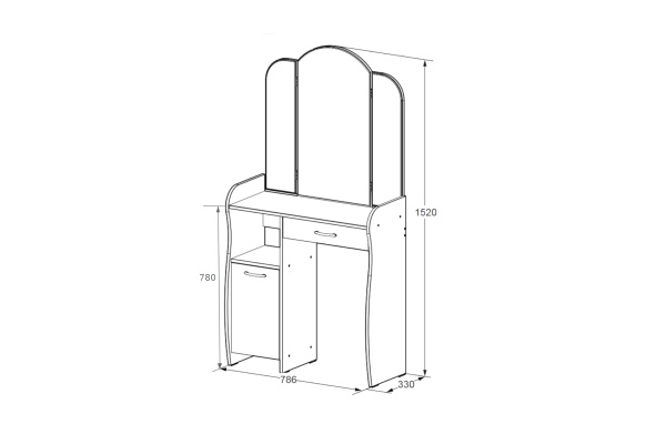 Туалетный стол София Т1 венге цаво / дуб белфорт