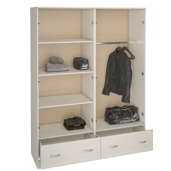 Шкаф Рига 4-х Створчатый с Зеркалом ШК-4 Разные Цвета/Ш-1600 х В-2120 х Г-520 мм