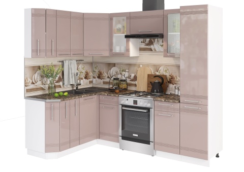 Кухонный Гарнитур  Мокко Люкс 1560  x 2300 мм